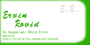 ervin rovid business card